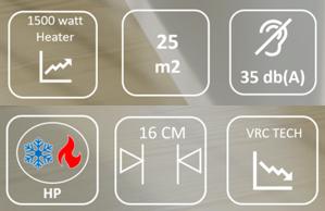 Actual product image Zymbo Silent inverter air conditioner (without outdoor unit) for up to 25m2 (25 m², 7920 BTU/h)