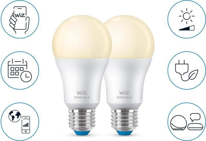 Produktbild WiZ Warm White (E27, 806 lm, 2 x)