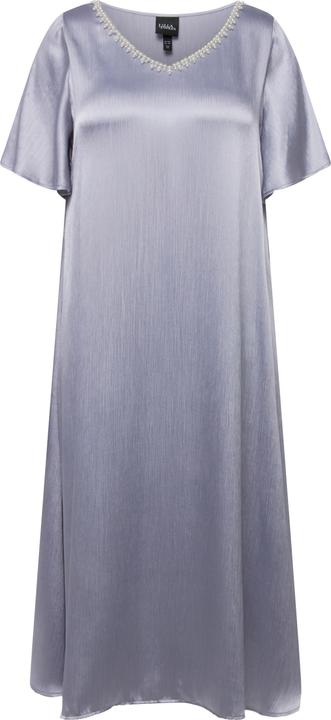 Actual product image Ulla Popken Satin Finish Short Sleeve V-Neck Dress (50, 52)