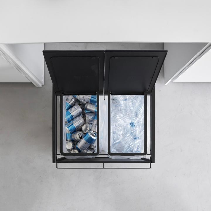 Produktbild Yamazaki Mülleimer mit 2 Fächern & Rollen TOWER