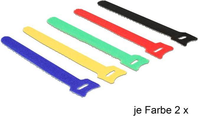 Delock Gekleurde klittenbandsluiting (Klittenband kabelbinder, 150 mm, 10 Pcs.)