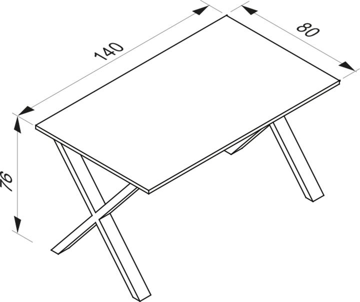 Produktbild VCM Holz Esstisch Xona X Silber (140 x 80 x 76 cm)