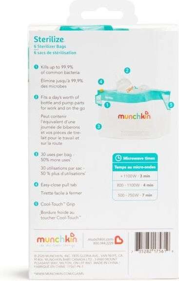 Produktbild Munchkin LATCH Cool Touch Mikrowellen-Sterilisationsbeutel 6 STK