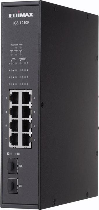 Actual product image Edimax Pro Rail PoE+ Switch IGS-1210P 10 Port (10 ports)