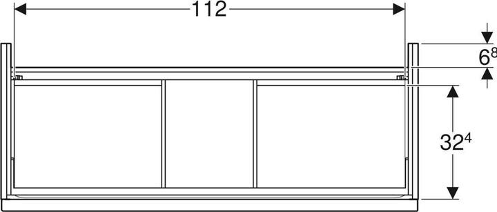Produktbild Geberit iCon wastafelonderkast 118.4x61.5x47.6cm 2 lades met softclose Spaanplaat Noten (118.5 x 47.5 x 61.5 cm)