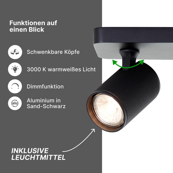 Produktbild Brilliant Plafondspot Marty GU10 3x5W 3000K - Zwart (345 lm, GU10)