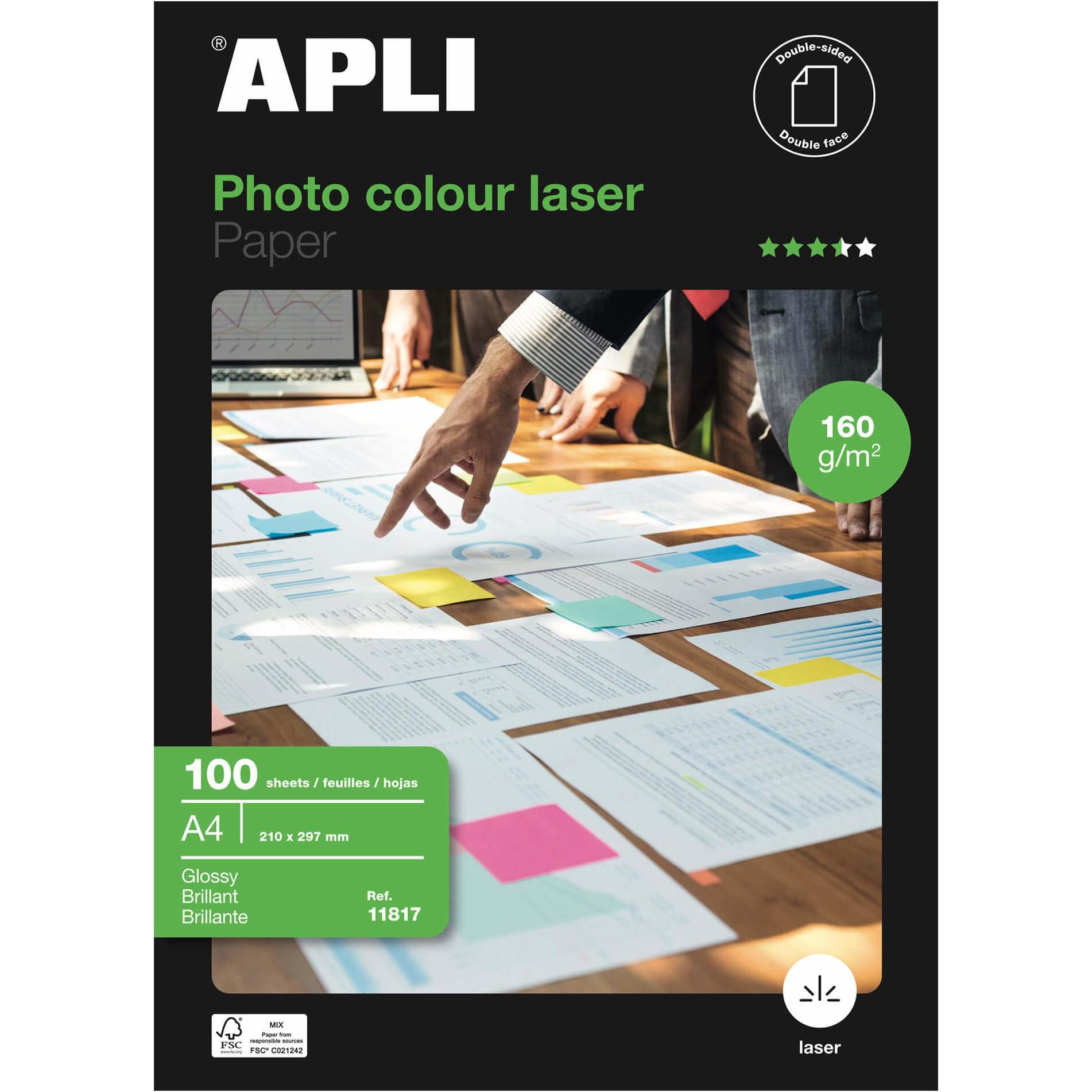 Agipa Fotopapier für Drucker A4 (160 g/m², A4, 100 x), Fotopapier, Weiss