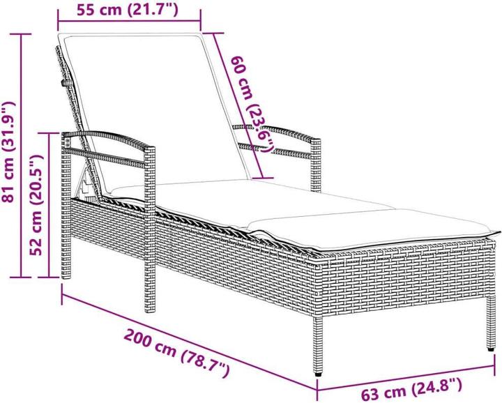 Immagine prodotto vidaXL Sonnenliege (200 cm)