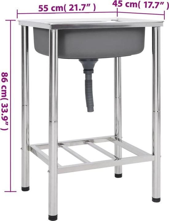 Immagine prodotto vidaXL Caterina (Lavello con sgocciolatoio, 40 cm, 75 cm)