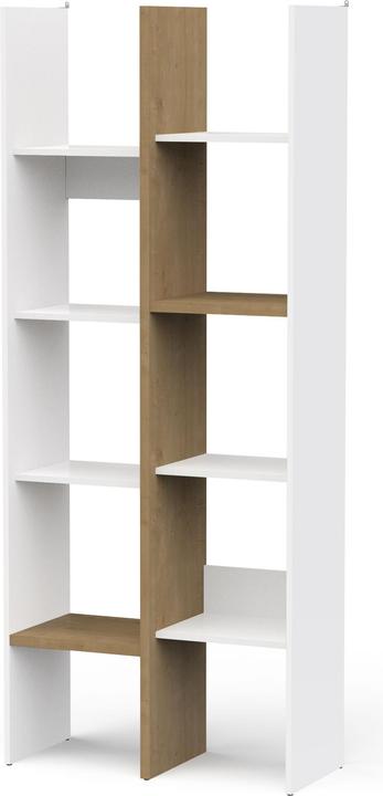 Home123 Regal ACCESS 347765 weiss + braun (33 x 32 x 183 cm)