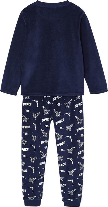 Actual product image Vertbaudet Jungen Samt-Schlafanzug mit Rakete und Recycling-Polyester (110)