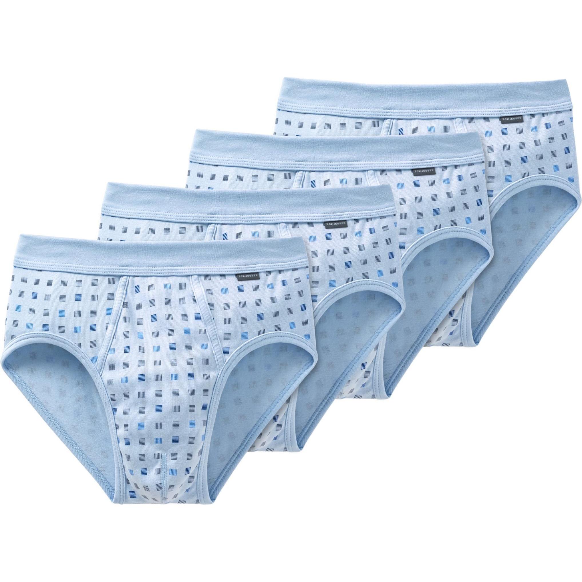 Schiesser, Herren, Unterhosen, 4er Pack Cotton Essentials Feinripp Sportslip, Blau, (XL, 4er Pack)