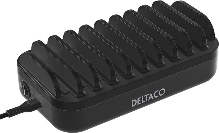 Deltaco USB charging station, 20 W, total max 120 W - Black (12 W)