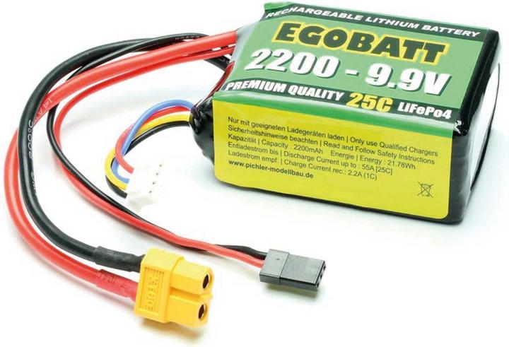 Pichler Model making battery pack (LiIon) LiFe battery EGOBATT 2200 9.9V (25C) (9.90 V, 2200 mAh)
