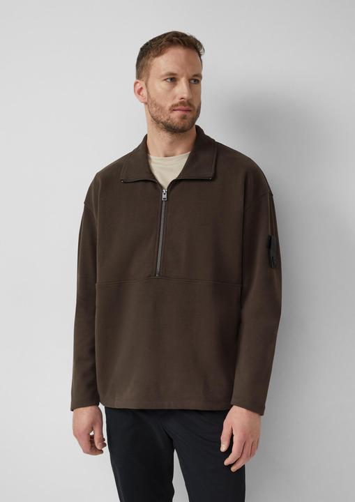 Produktbild s.Oliver Sweatshirt Softes Relaxed-Fit-Sweatshirt aus Baumwollmix mit Label-Patch (M)