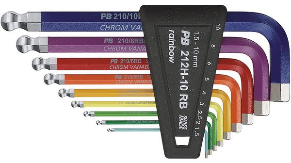 Image du produit PB Swiss Tools Jeu de clés mâles - PB Rainbow - tête sphérique