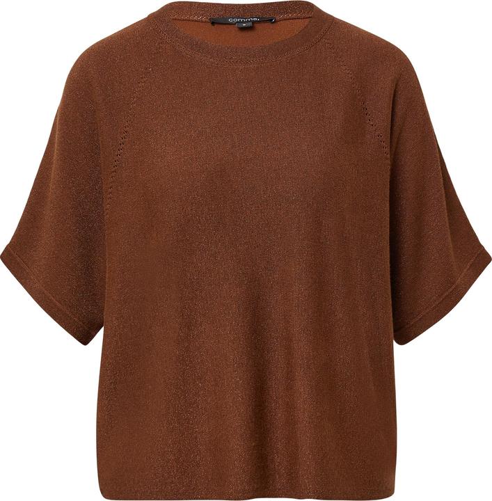 Actual product image Comma Strickpullover Kurzärmeliger Feinstrick-Pullover mit Glitzergarn im Relaxed Fit (XS)