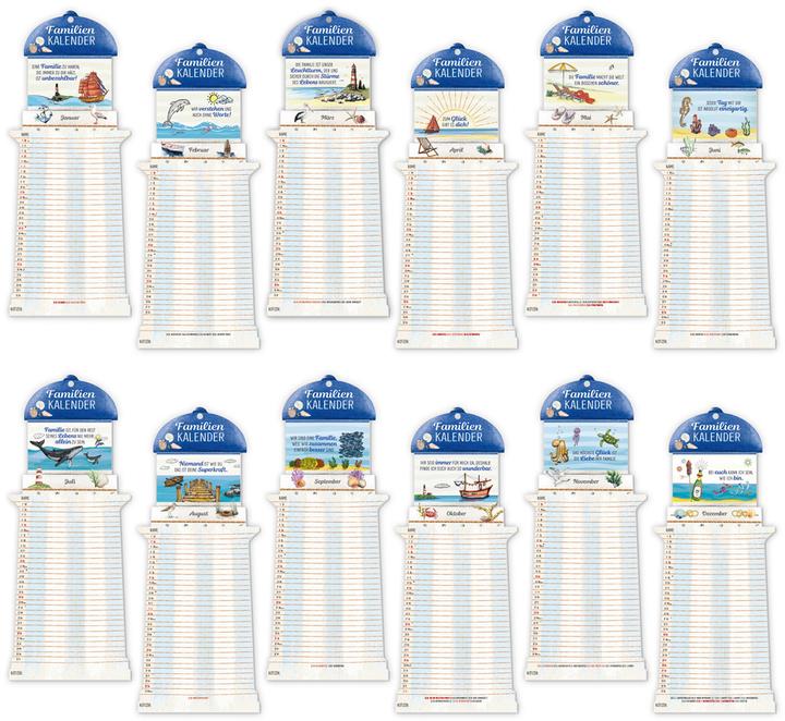 Produktbild Trtsch Formkalender Familienkalender Leuchtturm 2026 (Deutsch, Harter Einband)