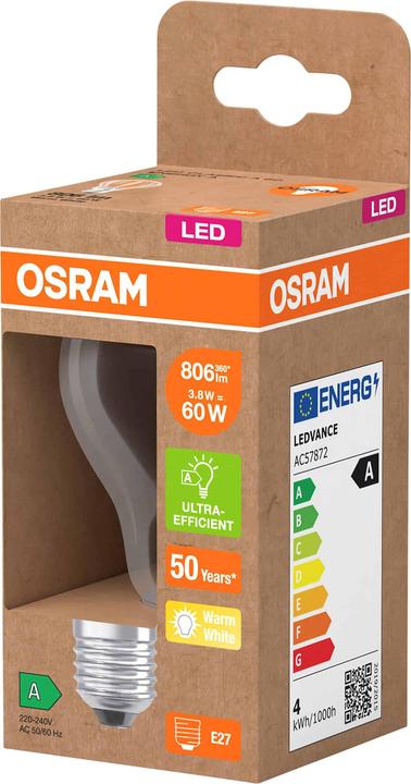Produktbild Steffen Osram LED Classic A E27 240V 3.8W 806lm WW (E27, 806 lm, 1 x)