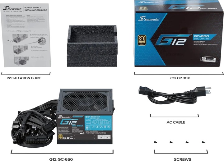 Productafbeelding Seasonic G12 GC-650 NIEUWE 650W ATX3.0 (650 W)