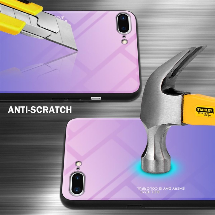 Produktbild Cadorabo TPU 2 Farben Glas Cover (Apple iPhone 7 Plus, Apple iPhone 7s Plus)