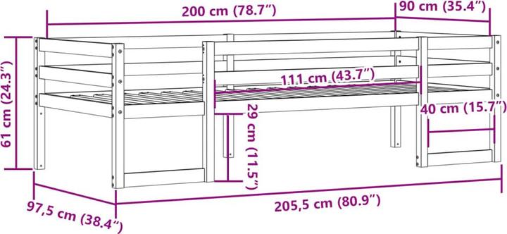 Produktbild vidaXL Kinderbett (90 x 200 cm)