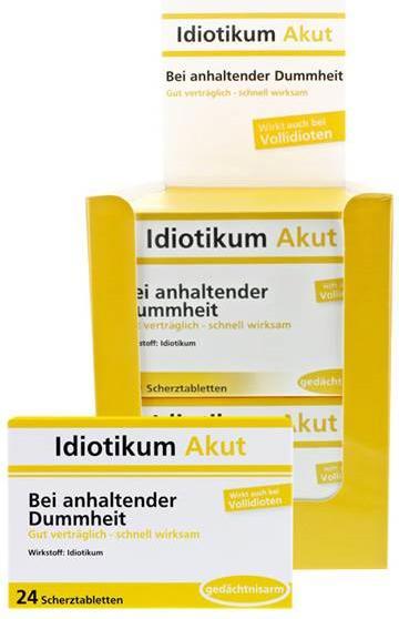 Actual product image Fasnacht Joke tablets Idiotic Acute