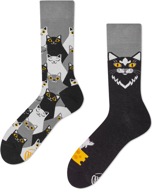 Actual product image Many Mornings Black Cat Socks - (Single pack, 39 - 42)