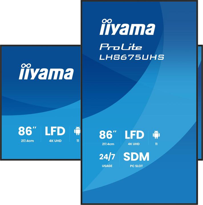 Image du produit iiyama 86" 3840x2160, UHD IPS panel, Haze 25% (3840 x 2160 pixels, 85.60")