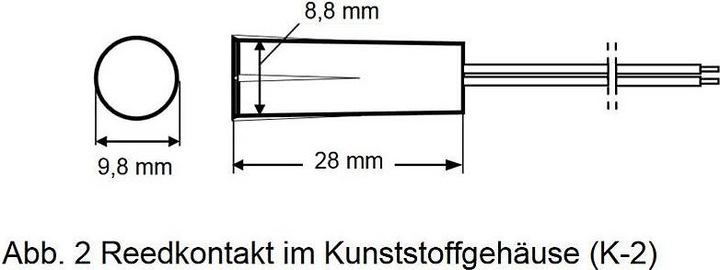 Productafbeelding Satel K-2 BR ingebouwd magneetcontact bruin 30cm kabel