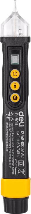 Produktbild Deli Tools Non-contact voltage tester EDL8011, 12/48-1000V AC (black) (CAT III 1000V)