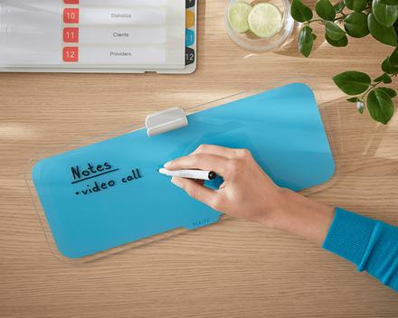 Productafbeelding Leitz Glassboard Desktop Memoboard Blauw (38 x 15 cm)