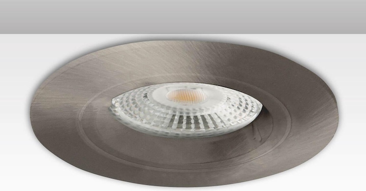 Image du produit Isoled Cadre d'encastrement rond, découpe de trou 68mm, alu brossé, pour spots GU10/MR16
