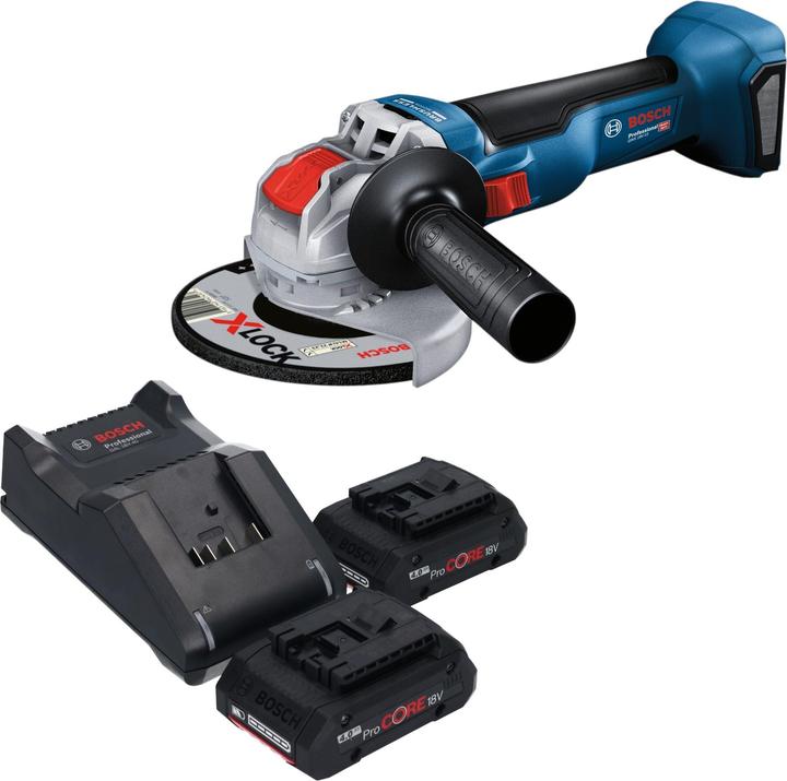Produktbild Bosch Professional Bosch GWX 18V-10 Akku Winkelschleifer 18 V 125 mm Brushless + 2x ProCORE Akku 4,0 Ah + Ladegerät (125 mm)