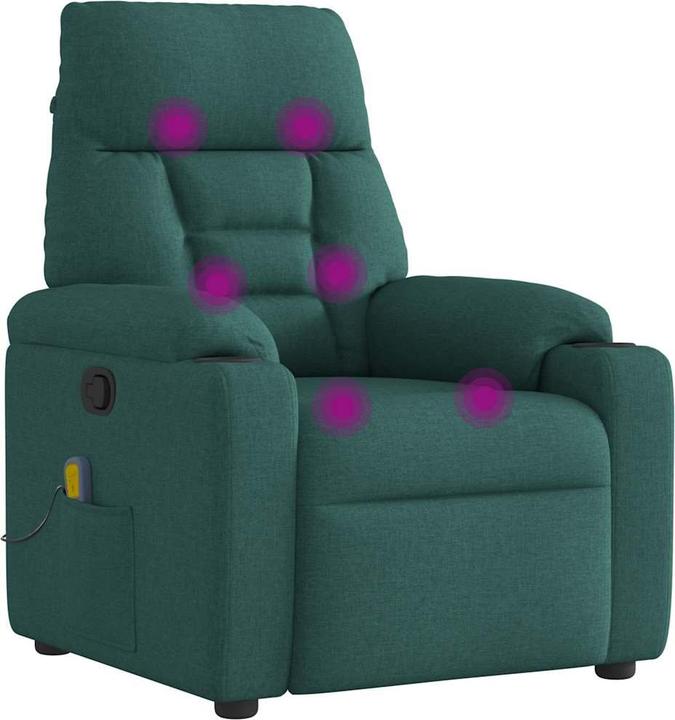 Actual product image VidaXL Massage chair dark green fabric