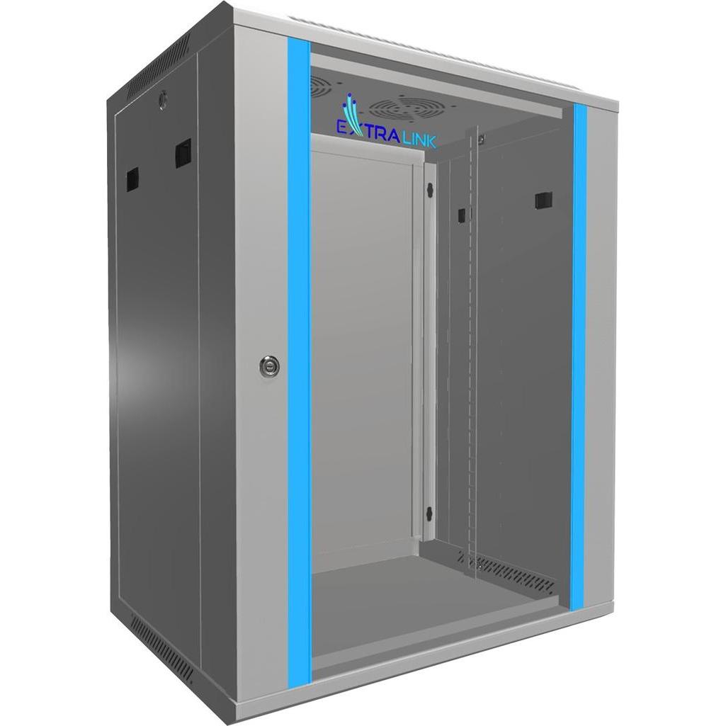 Extralink EX.14336 Rack 15U Wandmontiertes Regal (15 HE, 19 Zoll Rack), Serverschrank, Grau