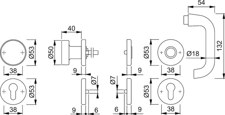 Actual product image Hoppe Rosette fitting F1 (Door handle)