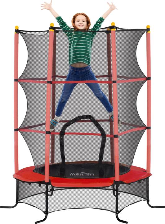 Produktbild Homcom Kindertrampolin Stahl, Kunststoff Rot (163 cm)