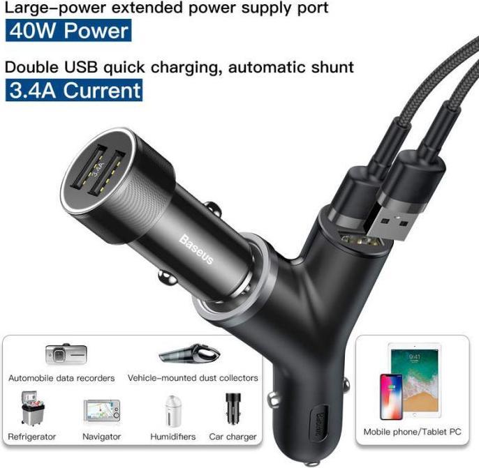 Image du produit Baseus Chargeur de voiture Y