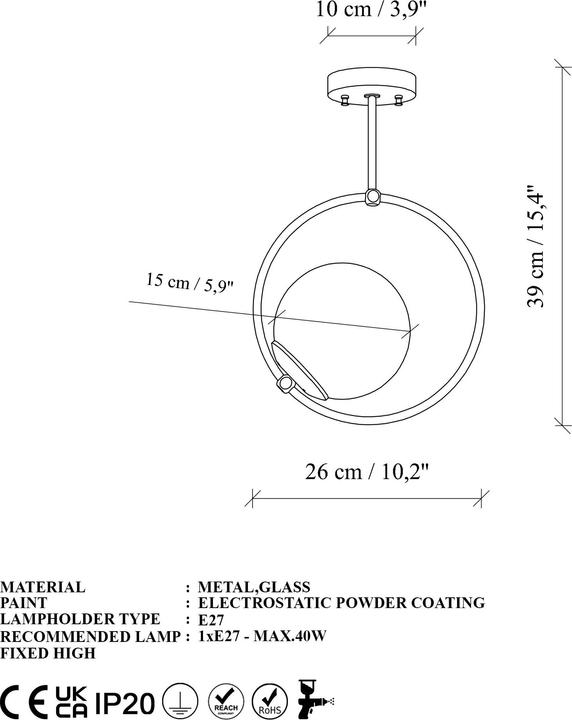 Actual product image Opviq Dolunay (E27)