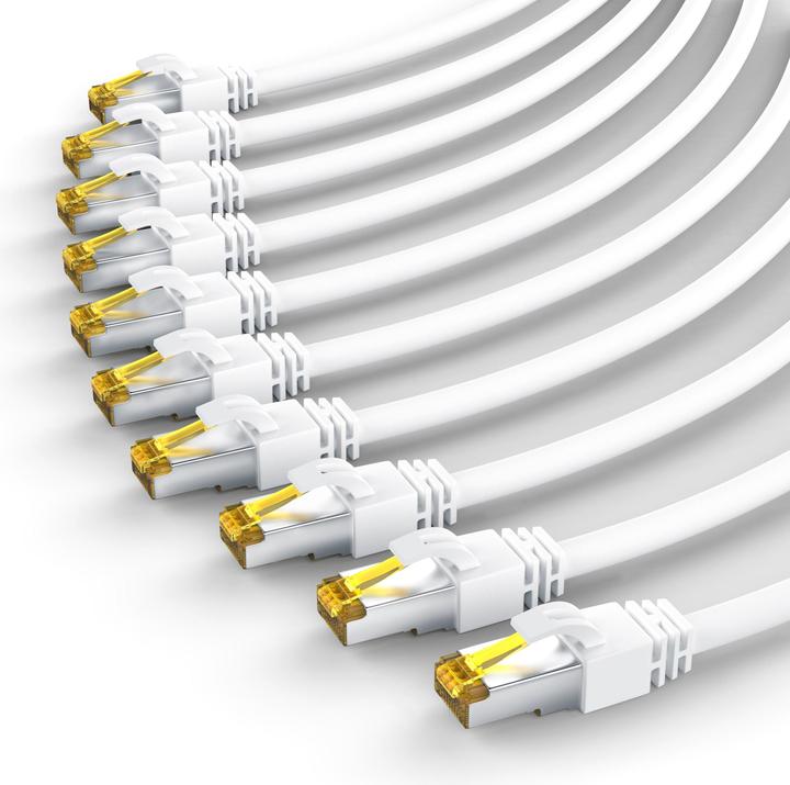 Actual product image Primewire CAT.7 network cable - Ethernet Gigabit Lan cable RJ45 - 10 Gbit/s - patch cable - comp. CAT.6 CAT.8 (S/FTP, CAT7, 0.50 m)