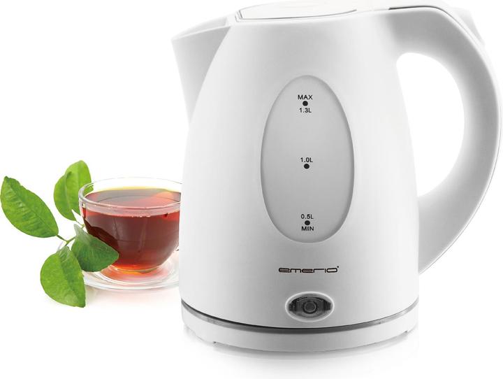 Produktbild Emerio Wasserkocher, 1.3L, Wasserstandsanzeige, weiss (1.30 l)