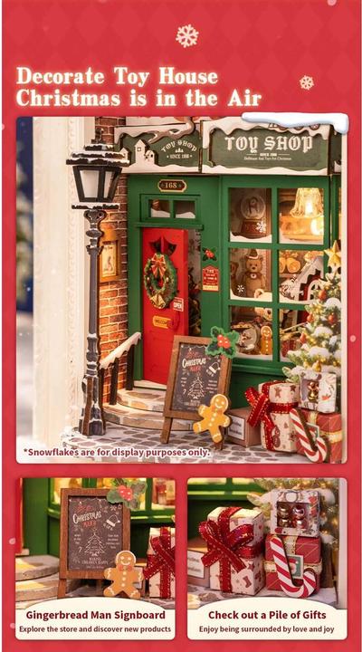 Actual product image Robotime Bausatz Santa's Toy Shop