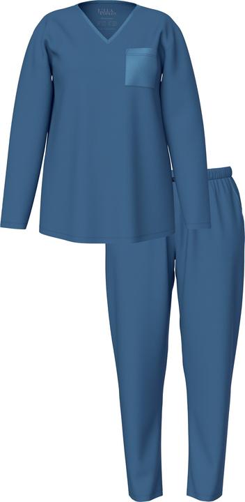 Produktbild Ulla Popken Pyjama, Satin-Brusttasche, V-Ausschnitt, Langarm (54)