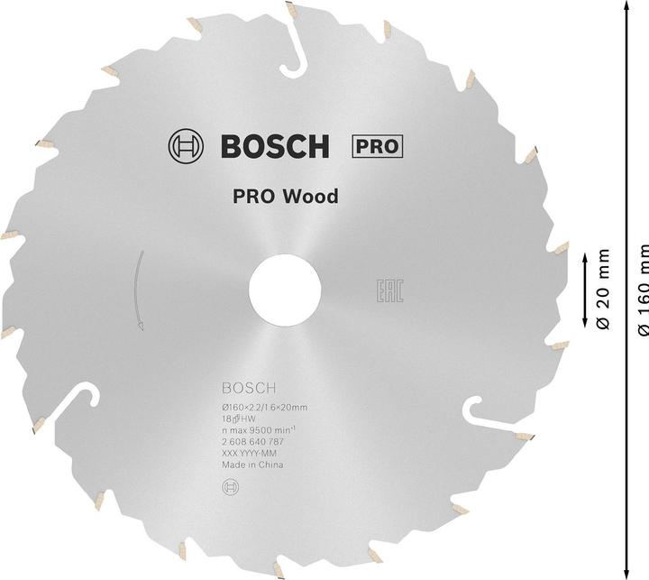 Produktbild Bosch Professional Zubehör PRO Wood Kreissägeblatt, 160 x 2.2 x 20 mm