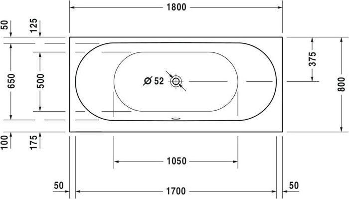 Produktbild Duravit Rechteck-Badewanne DARLING NEW 1800x800mm, 2 Rückenschrägen weiss (165 l, 180 cm, 80 cm)