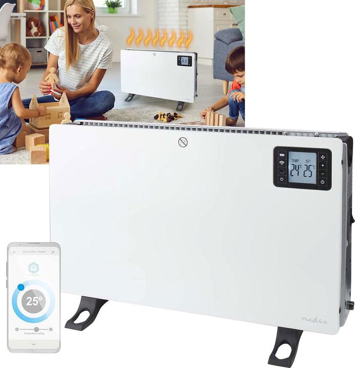 Productafbeelding Nedis SmartLife Convectorpan - Wi-Fi - 2000 W - 3 warmhoudstandaarden - LCD - 5 - 37 C - Regelbare (2000 W)