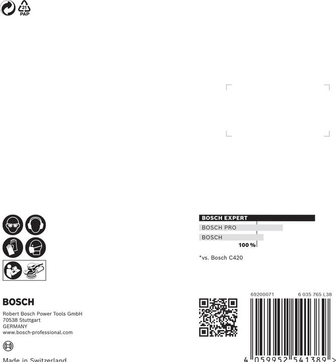 Produktbild Bosch Professional Zubehör EXPERT C470 Schleifpapier mit 8 Löchern für Exzenterschleifer, 115 mm, G 320, 5-tlg. (P320)