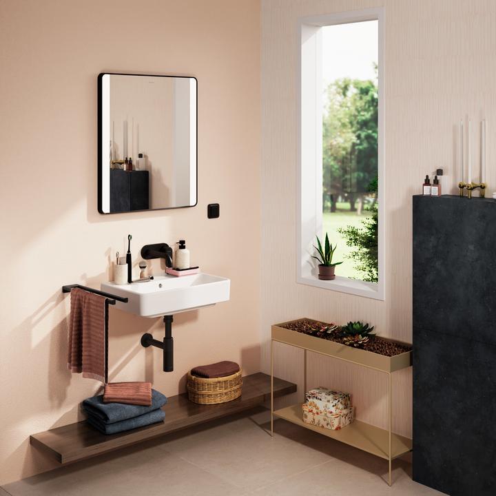 Produktbild hansgrohe Xanuia Q Waschtisch Compact, ohne Hahnloch, mit Überlauf, 550x370mm, SmartClean, weiss (580 mm, 200 mm)