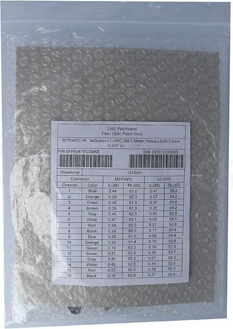 Actual product image BlueOptics Fibre optic MTP/8xLC duplex breakout cable OM5 2 metres (2 m)